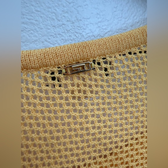 St. John Sport by Marie Gray Shrug Open Knit Poncho One Size Yellow - Picture 3 of 7